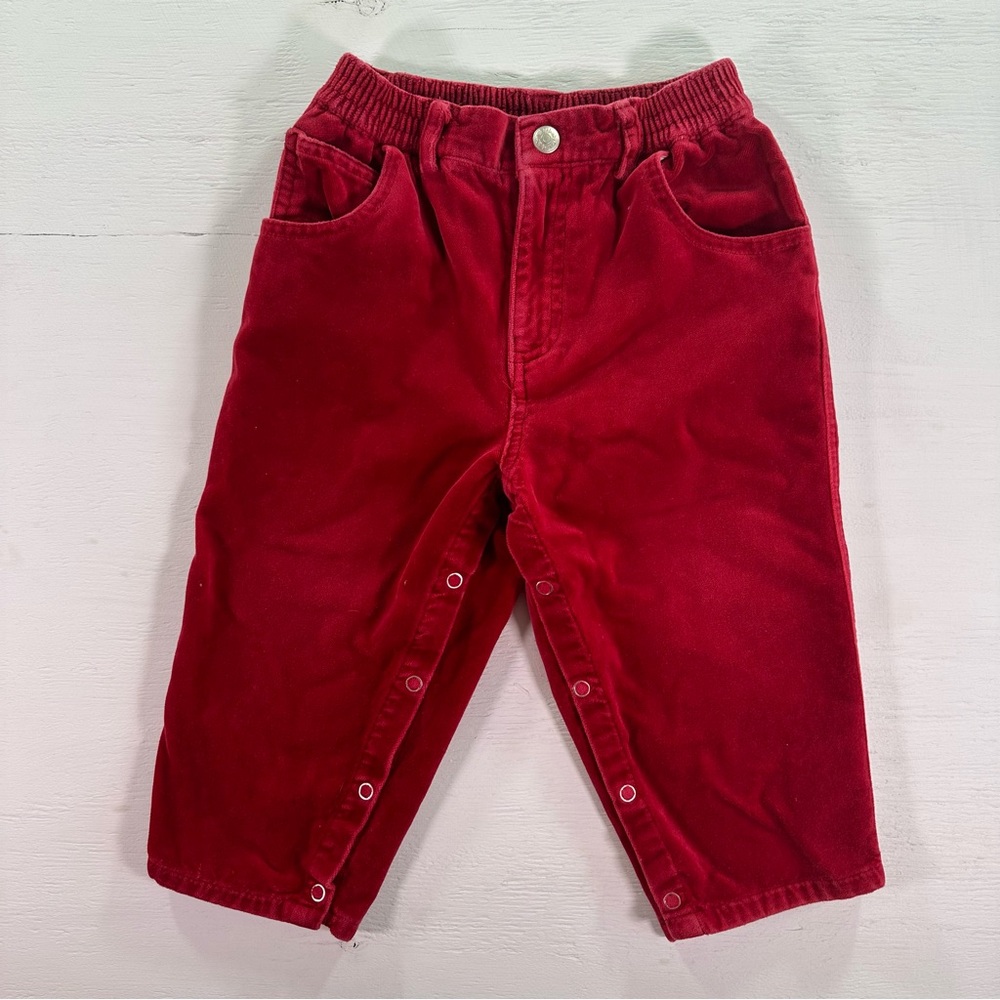 Vintage Baby Gap Velvet Red Pants Size XXL Toddler 24-33m Cotton for holidays